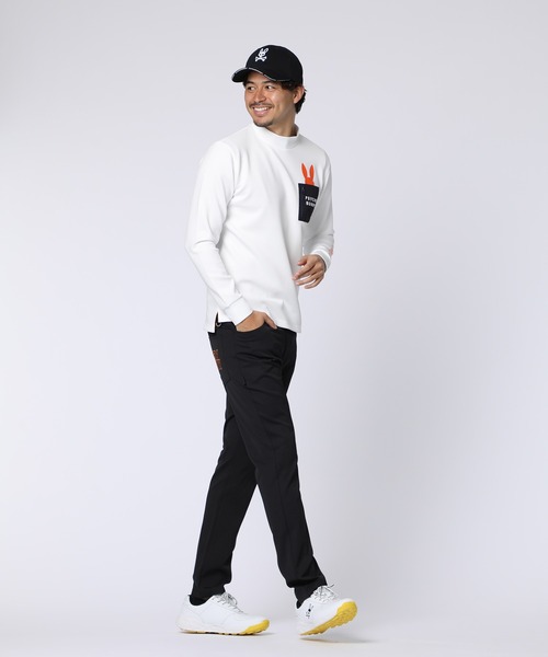 Psycho Bunny（サイコバニー）の「[GOLF]アームロゴ ポケットバニーモックネックTシャツ（Tシャツ/カットソー・メンズ・ライトグレー/ホワイト/ブラック・MEDIUM/X-LARGE/LARGE）」の6枚目の写真