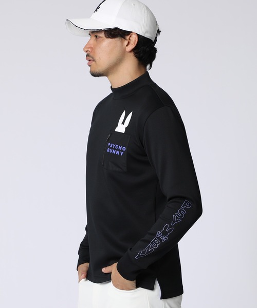 Psycho Bunny（サイコバニー）の「[GOLF]アームロゴ ポケットバニーモックネックTシャツ（Tシャツ/カットソー・メンズ・ライトグレー/ホワイト/ブラック・MEDIUM/X-LARGE/LARGE）」の9枚目の写真