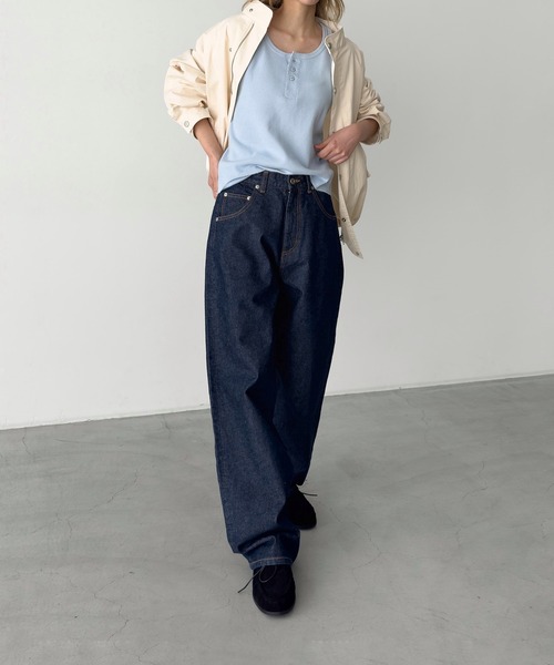 CANAL JEAN(キャナルジーン)の「FAITH MILLS CORP サーマルタンク(タンクトップ・レディース・チャコールグレー/オートミール/サックスブルー・ONE SIZE)」の6枚目の写真