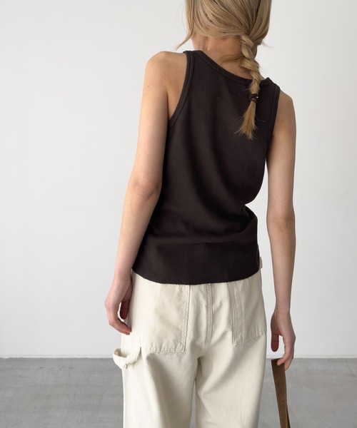 CANAL JEAN(キャナルジーン)の「FAITH MILLS CORP サーマルタンク(タンクトップ・レディース・チャコールグレー/オートミール/サックスブルー・ONE SIZE)」の7枚目の写真