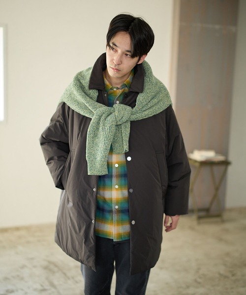 BAYFLOW（ベイフロー）の「ＮＹオーバーコート（ステンカラーコート・メンズ・ブラック/ブラウン・LARGE/MEDIUM）」の4枚目の写真