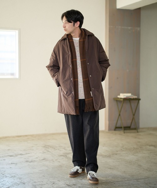 BAYFLOW（ベイフロー）の「ＮＹオーバーコート（ステンカラーコート・メンズ・ブラック/ブラウン・LARGE/MEDIUM）」の8枚目の写真