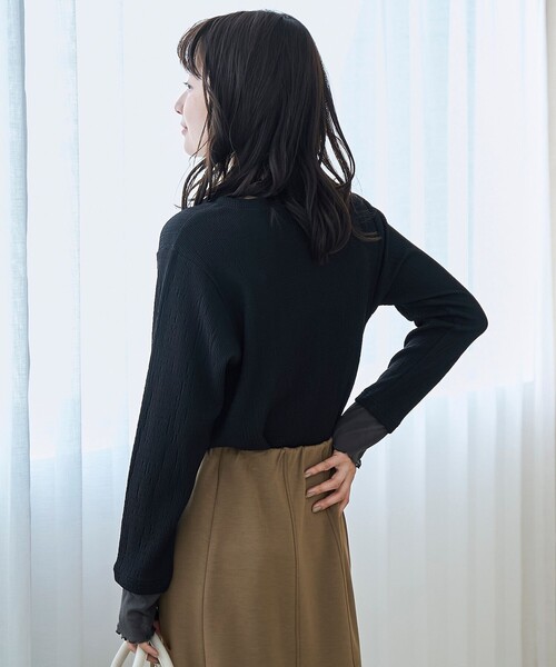 coen(コーエン)の「ポコポコフェイクレイヤードカットソー(Tシャツ/カットソー・レディース・ブラック/クリーム/オフホワイト・M/L)」の12枚目の写真