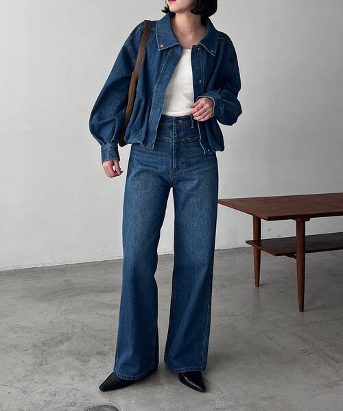 CAPRICIEUX LE'MAGE（カプリシューレマージュ）の「【低身長サイズあり/セットアップ対応】スリットポケットストレートデニム（デニムパンツ・レディース・ブルー系その他/ブルー・PS/38/36）」の8枚目の写真