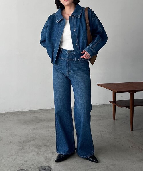 CAPRICIEUX LE'MAGE（カプリシューレマージュ）の「【低身長サイズあり/セットアップ対応】スリットポケットストレートデニム（デニムパンツ・レディース・ブルー系その他/ブルー・PS/38/36）」の9枚目の写真