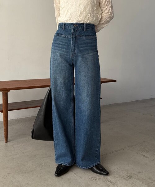 CAPRICIEUX LE'MAGE（カプリシューレマージュ）の「【低身長サイズあり/セットアップ対応】スリットポケットストレートデニム（デニムパンツ・レディース・ブルー系その他/ブルー・PS/38/36）」の10枚目の写真