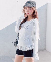 肩リボンTシャツ