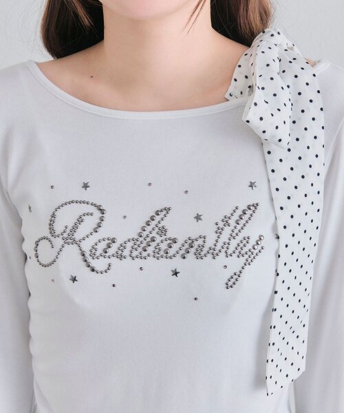 OLIVE des OLIVE（オリーブデオリーブ）の「肩リボンTシャツ（Tシャツ/カットソー・レディース・ブラック/オフホワイト/トップグレー・FREE）」の21枚目の写真