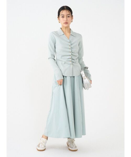 LAGUNAMOON（ラグナムーン）の「ギャザーデザインニット×スカートセットアップ（ワンピース・レディース・ブラック/ミント・MEDIUM/SMALL）」の22枚目の写真