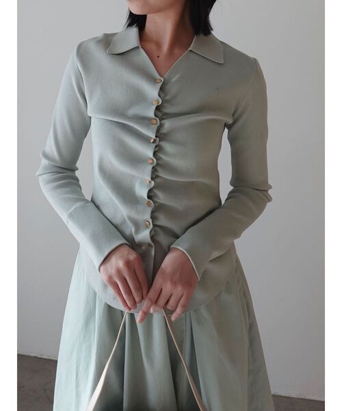 トップス Clala layered set black セットアップ 「インフルエンサーコラボ」ワッフルハーフジップ