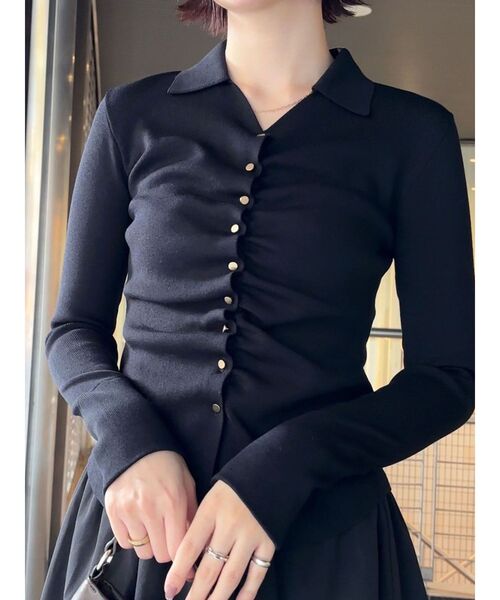 LAGUNAMOON（ラグナムーン）の「ギャザーデザインニット×スカートセットアップ（ワンピース・レディース・ブラック/ミント・MEDIUM/SMALL）」の12枚目の写真