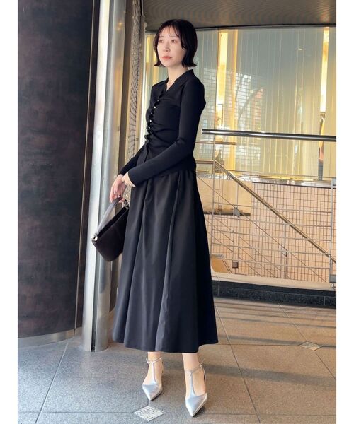 LAGUNAMOON（ラグナムーン）の「ギャザーデザインニット×スカートセットアップ（ワンピース・レディース・ブラック/ミント・MEDIUM/SMALL）」の14枚目の写真