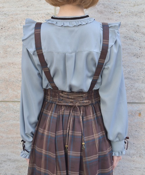 axes femme(アクシーズファム)の「レースアップカフスBL(シャツ/ブラウス・レディース・ブラック/ブルーグレー/キナリ・MEDIUM)」の6枚目の写真