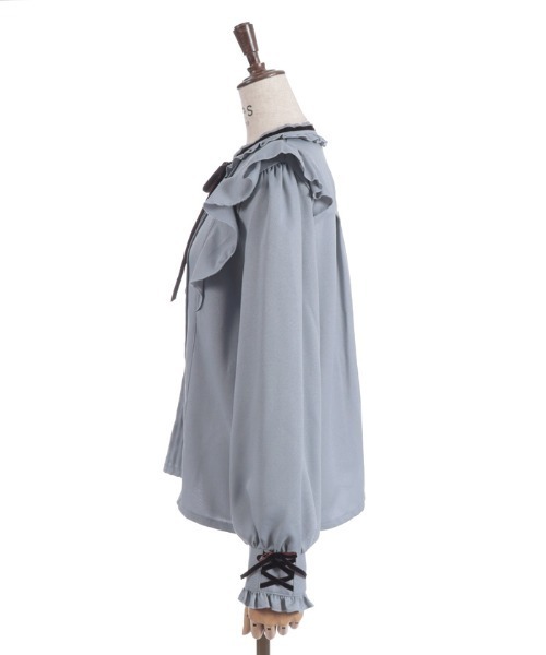 axes femme(アクシーズファム)の「レースアップカフスBL(シャツ/ブラウス・レディース・ブラック/ブルーグレー/キナリ・MEDIUM)」の12枚目の写真