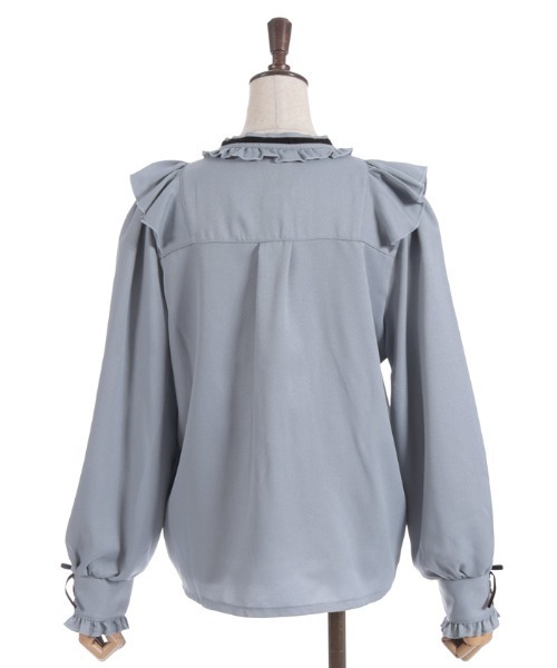 axes femme(アクシーズファム)の「レースアップカフスBL(シャツ/ブラウス・レディース・ブラック/ブルーグレー/キナリ・MEDIUM)」の13枚目の写真