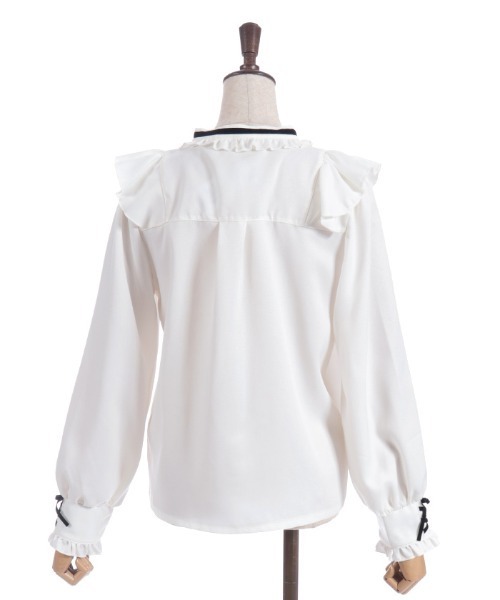 axes femme(アクシーズファム)の「レースアップカフスBL(シャツ/ブラウス・レディース・ブラック/ブルーグレー/キナリ・MEDIUM)」の22枚目の写真