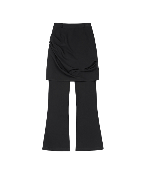 ODD STUDIO（オッドスタジオ）の「ドレープピンタックミディスカートパンツセット - ブラック（その他パンツ・レディース・ブラック・1(S)/2(M)）」の2枚目の写真