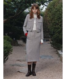MUSEE（ミューゼ）の「SOPHIA Tweed Wool Long Skirt-Beige（スカート）」
