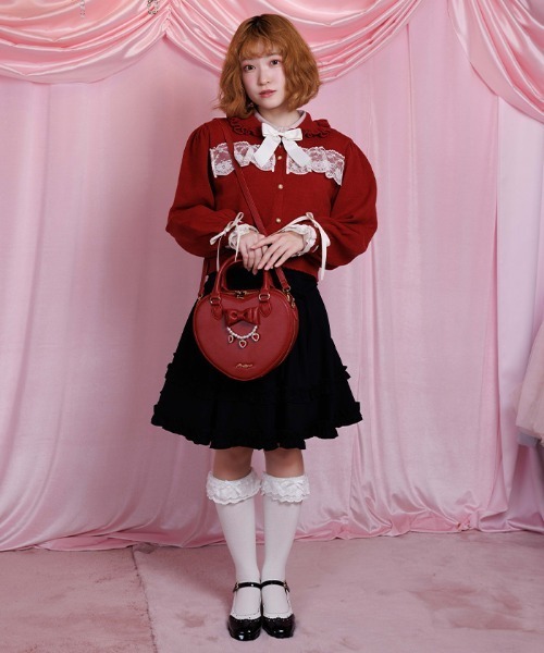 axes femme POETIQUE（アクシーズファムポエティック）の「チャーム使いハートバッグ（ショルダーバッグ・レディース・ピンク/レッド・FREE）」の5枚目の写真