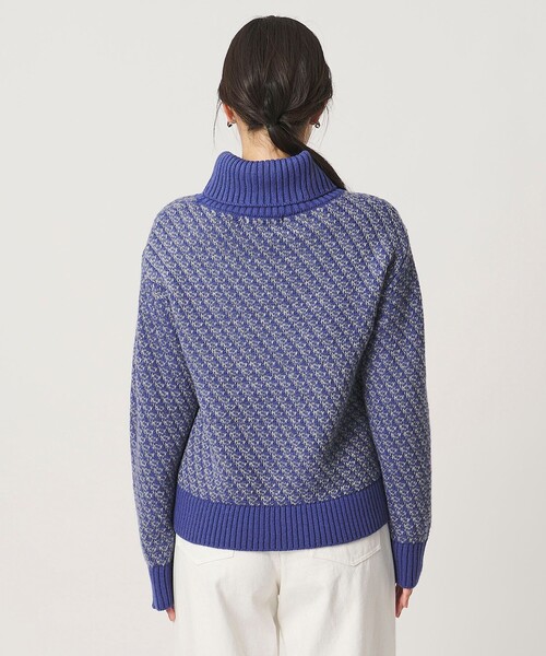A DAY IN THE LIFE UNITED ARROWS(アデイインザライフユナイテッドアローズ)の「ラメ バイアスジャガード オフタートルニット コバルト <A DAY IN THE LIFE>(ニット/セーター・レディース・コバルトブルー・FREE)」の6枚目の写真