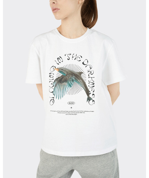 AOX(エーオーエックス)の「Glowing Birphin Short Sleeve T-shirts (White)(Tシャツ/カットソー・メンズ・ホワイト・S/M/XL)」の1枚目の写真