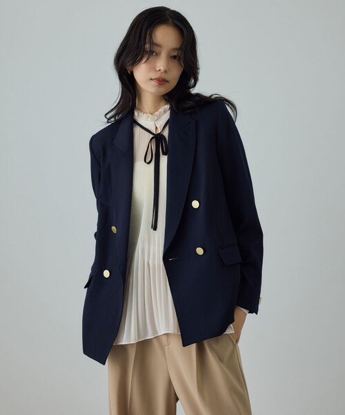 ROPE'(ロペ)の「プリーツデザインブラウス/イージーケア(シャツ/ブラウス・レディース・オフホワイト/ネイビー・FREE)」の14枚目の写真