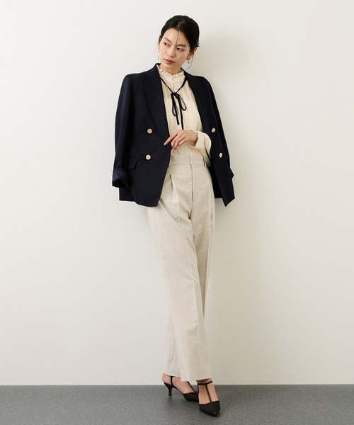 ROPE'(ロペ)の「スタンドフリルプリーツブラウス/イージーケア(シャツ/ブラウス・レディース・オフホワイト/ネイビー・FREE)」の20枚目の写真