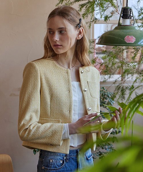 HAINT(ヘイント)の「SAINT NO COLLAR TWEED JACKET(その他アウター・レディース・その他・FREE)」の3枚目の写真