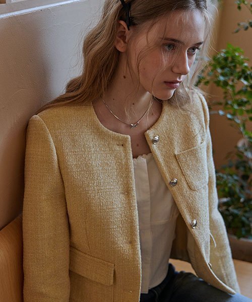 HAINT(ヘイント)の「SAINT NO COLLAR TWEED JACKET(その他アウター・レディース・その他・FREE)」の4枚目の写真