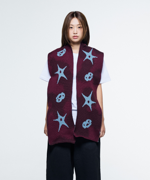 THECOLDESTMOMENT(ザコールデストモーメント)の「TCM stone muffler (burgundy)(マフラー・レディース・その他・ONE SIZE)」の4枚目の写真
