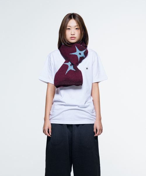 THECOLDESTMOMENT(ザコールデストモーメント)の「TCM stone muffler (burgundy)(マフラー・レディース・その他・ONE SIZE)」の5枚目の写真