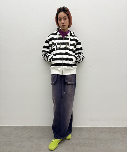 Oriens JOURNAL STANDARD(オリエンス ジャーナルスタンダード)の「ブリーチドスウェットスカート(スカート・レディース・レッド/ネイビー・FREE)」の8枚目の写真