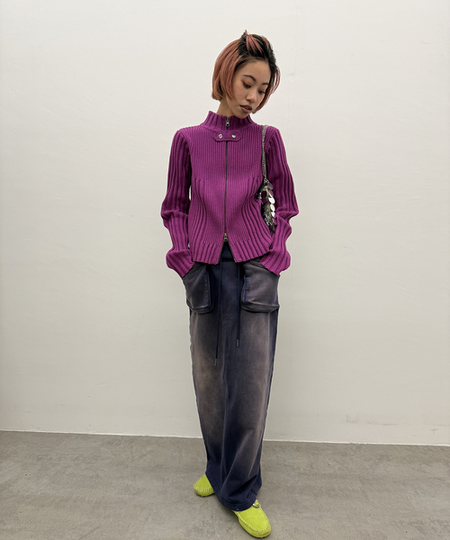 Oriens JOURNAL STANDARD(オリエンス ジャーナルスタンダード)の「ブリーチドスウェットスカート(スカート・レディース・レッド/ネイビー・FREE)」の9枚目の写真