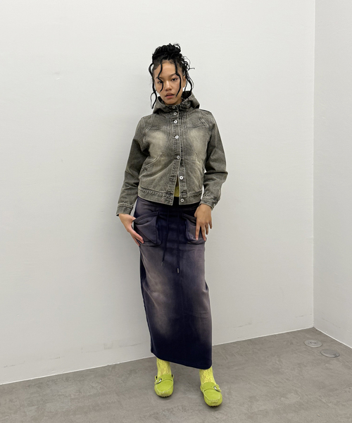 Oriens JOURNAL STANDARD(オリエンス ジャーナルスタンダード)の「ブリーチドスウェットスカート(スカート・レディース・レッド/ネイビー・FREE)」の19枚目の写真