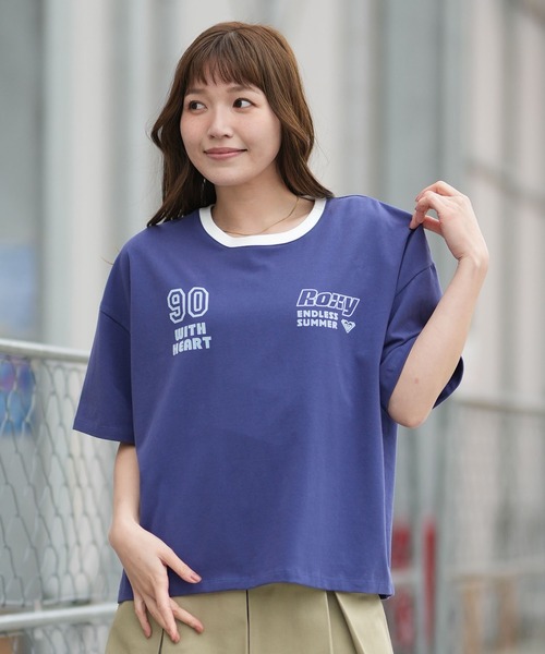 ROXY（ロキシー）の「【ムラサキスポーツ限定】ROXY/ロキシー 半袖 Tシャツ フロントプリント RST261641M（Tシャツ/カットソー・レディース・オレンジ/ブルー/オフホワイト・L/M）」の2枚目の写真
