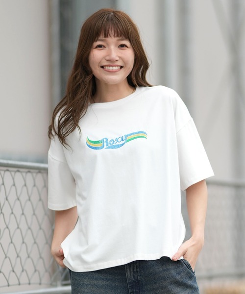 ROXY（ロキシー）の「【ムラサキスポーツ限定】ROXY/ロキシー 半袖 Tシャツ フロントプリント RST261641M（Tシャツ/カットソー・レディース・オレンジ/ブルー/オフホワイト・L/M）」の4枚目の写真