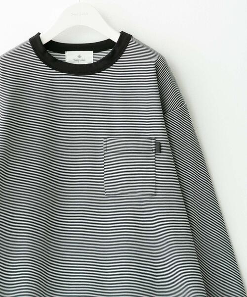 URBAN RESEARCH Sonny Label（アーバンリサーチサニーレーベル）の「ポンチポケット付ロングスリーブTシャツ（Tシャツ/カットソー・メンズ・チャコールグレー/ブラック系その他/ホワイト/ブラック・MEDIUM/LARGE/X-LARGE）」の3枚目の写真