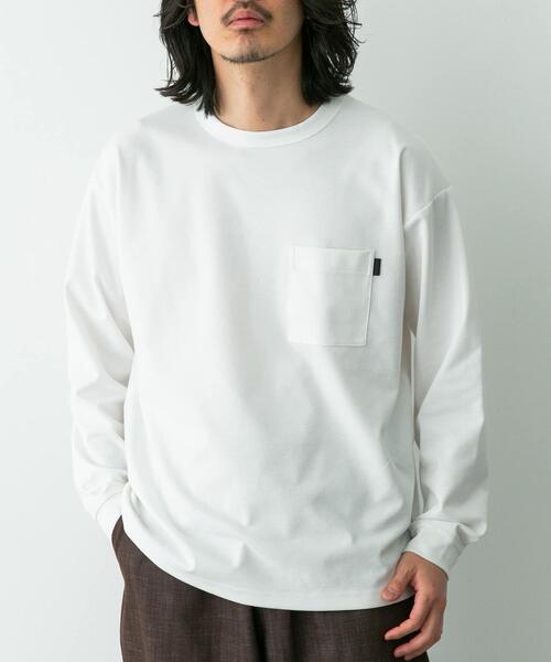 URBAN RESEARCH Sonny Label（アーバンリサーチサニーレーベル）の「ポンチポケット付ロングスリーブTシャツ（Tシャツ/カットソー・メンズ・チャコールグレー/ブラック系その他/ホワイト/ブラック・MEDIUM/LARGE/X-LARGE）」の5枚目の写真