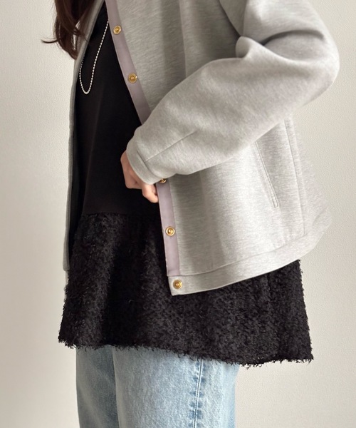 Emma Taylor（エマテイラー）の「【長さ調整可能◎】エアリージャガードヘムレイヤードキャミソール（キャミソール・レディース・ブラック/ホワイト・FREE）」の12枚目の写真