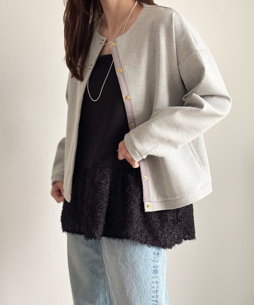 Emma Taylor（エマテイラー）の「【長さ調整可能◎】エアリージャガードヘムレイヤードキャミソール（キャミソール・レディース・ブラック/ホワイト・FREE）」の13枚目の写真