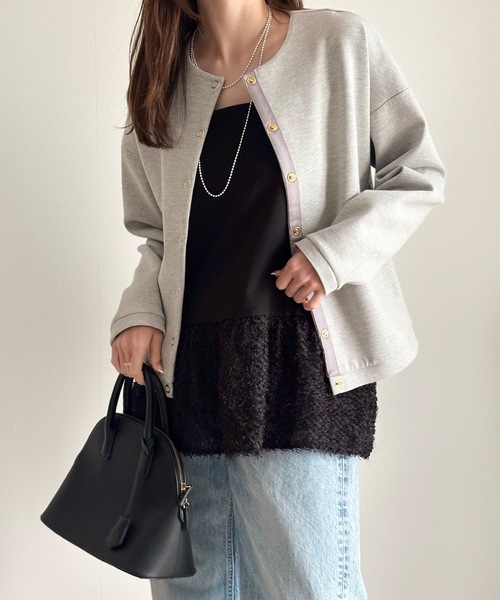 Emma Taylor（エマテイラー）の「【長さ調整可能◎】エアリージャガードヘムレイヤードキャミソール（キャミソール・レディース・ブラック/ホワイト・FREE）」の14枚目の写真