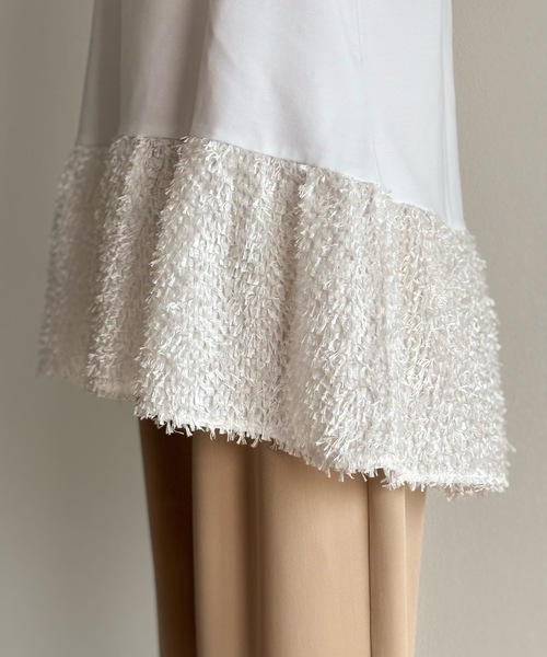 Emma Taylor（エマテイラー）の「【長さ調整可能◎】エアリージャガードヘムレイヤードキャミソール（キャミソール・レディース・ブラック/ホワイト・FREE）」の8枚目の写真