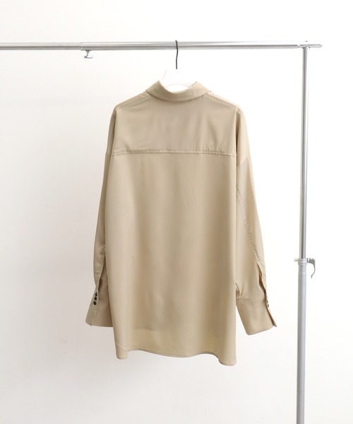 NOGLE(ノグル)の「【NOGLE/ノグル】サテンドレープオーバーシャツ(シャツ/ブラウス・レディース・ピンク/ミント/ベージュ/ブラウン・FREE)」の15枚目の写真