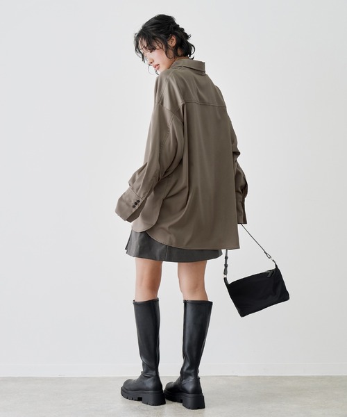 NOGLE(ノグル)の「【NOGLE/ノグル】サテンドレープオーバーシャツ(シャツ/ブラウス・レディース・ピンク/ミント/ベージュ/ブラウン・FREE)」の19枚目の写真