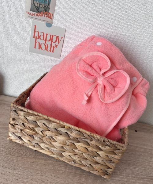 pyornim(ピョルニム)の「【高吸水】ふわふわ ボリュームタッチ リボンラップタオル 着るタオル バスタオル タオルワンピース 80cm×150cm(ガウン/バスローブ・レディース・ブルー/パープル/ベージュ/ピンク・F)」の22枚目の写真