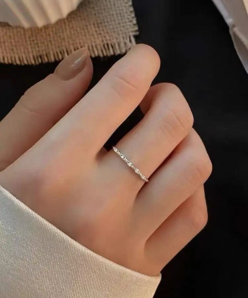 ALWAYS GOOD TIME(オルウェイズグッドタイム)の「ラインストーン付き華奢オープンリング 指輪(リング・レディース・シルバー/ゴールド・FREE)」の19枚目の写真