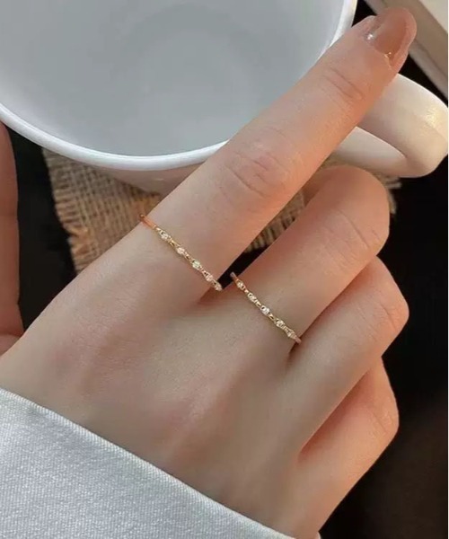 ALWAYS GOOD TIME(オルウェイズグッドタイム)の「ラインストーン付き華奢オープンリング 指輪(リング・レディース・シルバー/ゴールド・FREE)」の21枚目の写真