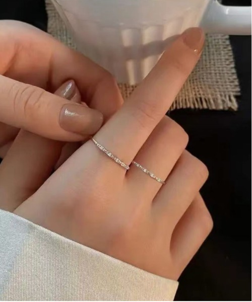 ALWAYS GOOD TIME(オルウェイズグッドタイム)の「ラインストーン付き華奢オープンリング 指輪(リング・レディース・シルバー/ゴールド・FREE)」の20枚目の写真