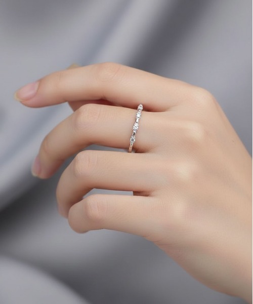 ALWAYS GOOD TIME(オルウェイズグッドタイム)の「ラインストーン付き華奢オープンリング 指輪(リング・レディース・シルバー/ゴールド・FREE)」の16枚目の写真