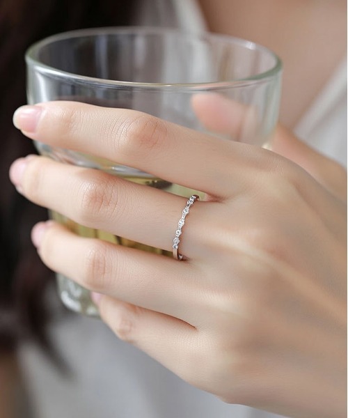 ALWAYS GOOD TIME(オルウェイズグッドタイム)の「ラインストーン付き華奢オープンリング 指輪(リング・レディース・シルバー/ゴールド・FREE)」の18枚目の写真